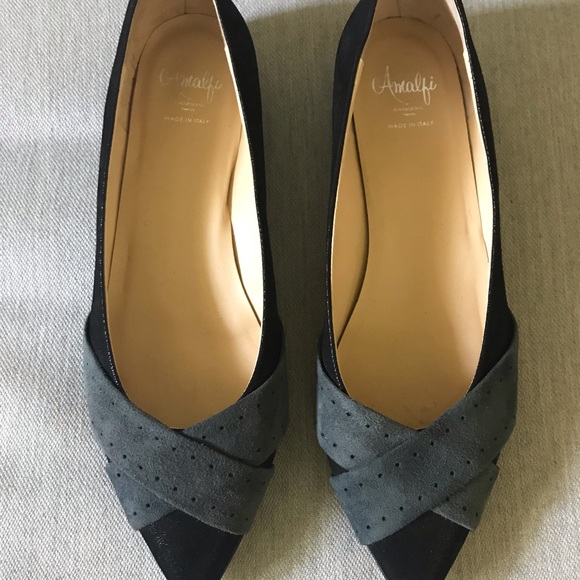 Amalfi Black and Grey all leather flats - Picture 2 of 4